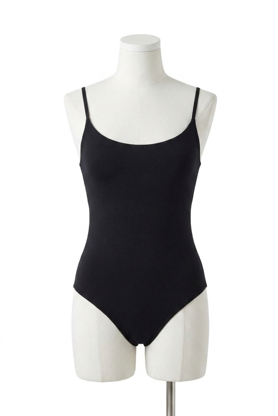 NEW COMMANDO essential cotton underpinning bodysuit in black